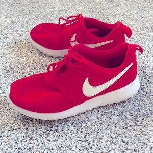 Red Nike running shoes size 6.5 in womens